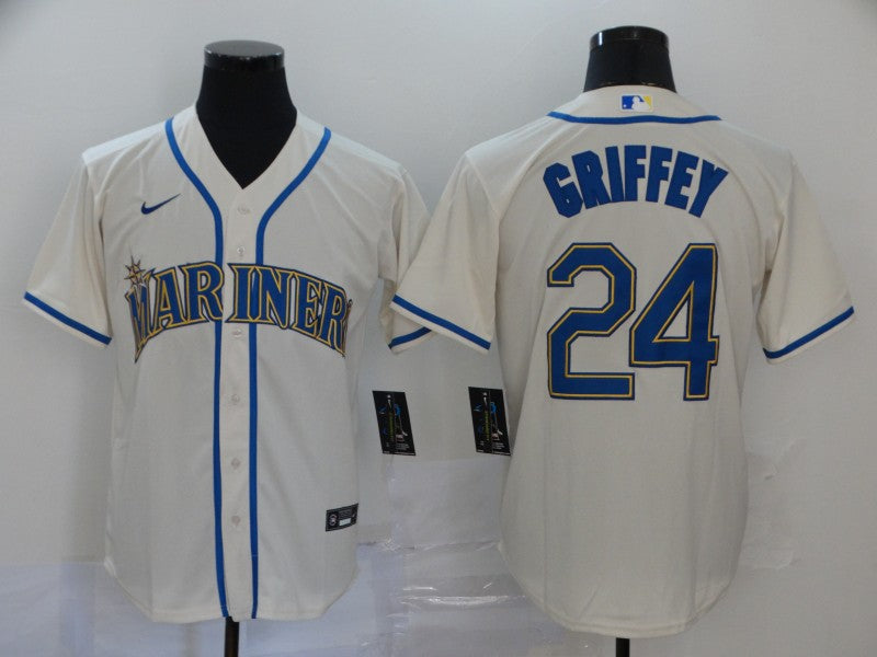 Men's Seattle Mariners Ken Griffey Jr. #24 Beige Baseball Jersey